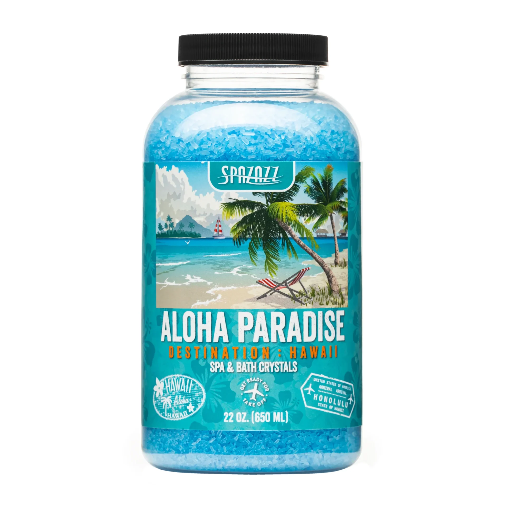 SPAZAZZ 22oz SPA & BATH CRYSTAL - DESTINATIONS - ALOHA PARADISE